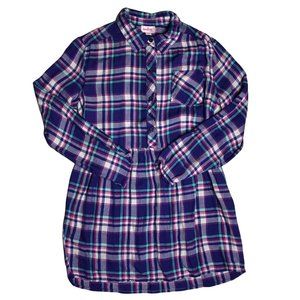 Curfew plaid flannel shirt dress purple XL